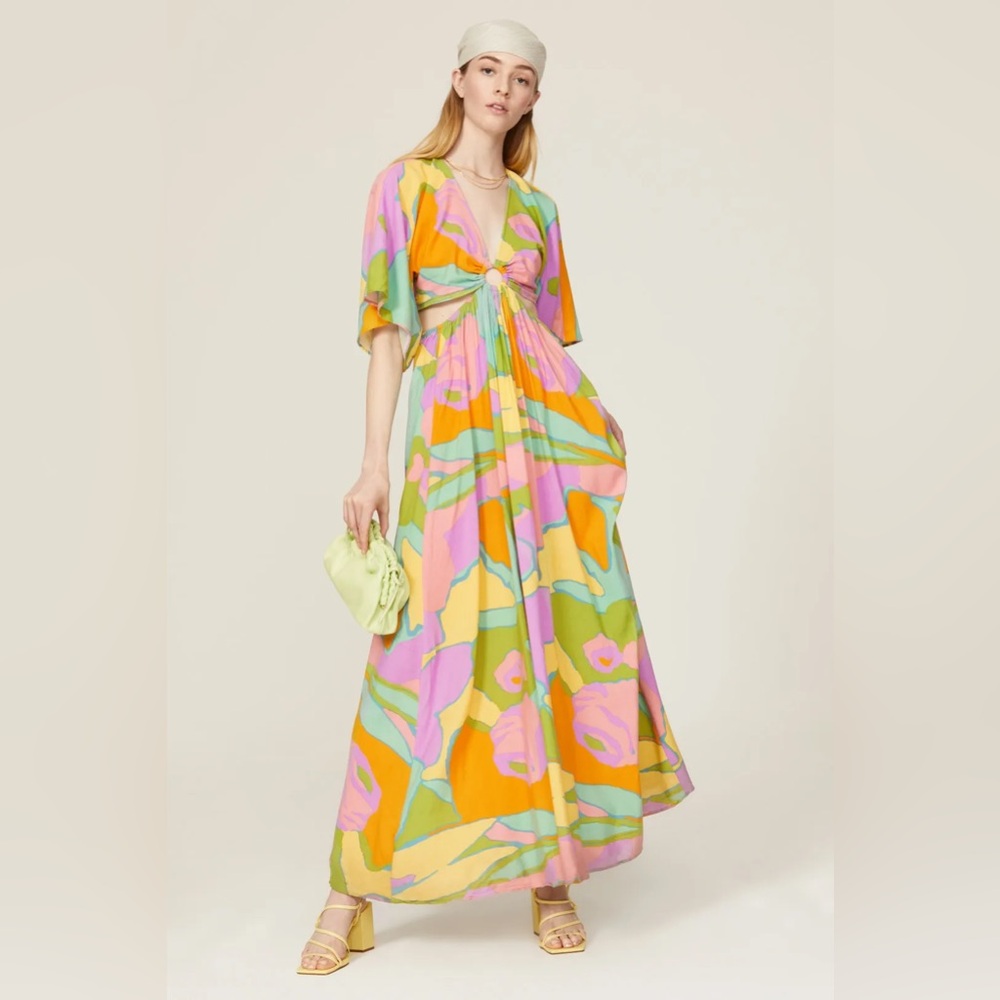 Colorful Maxi Cutout Dress